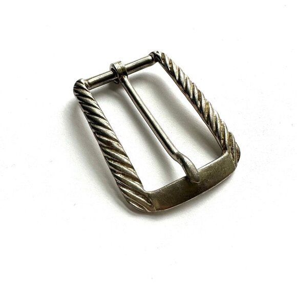 1pc Vintage 90's Belt Buckle, Large distressed silver tone buckle. 45mm x 35mm - Picture 2 of 7